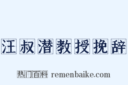 汪叔潜教授挽辞是什么意思的图片